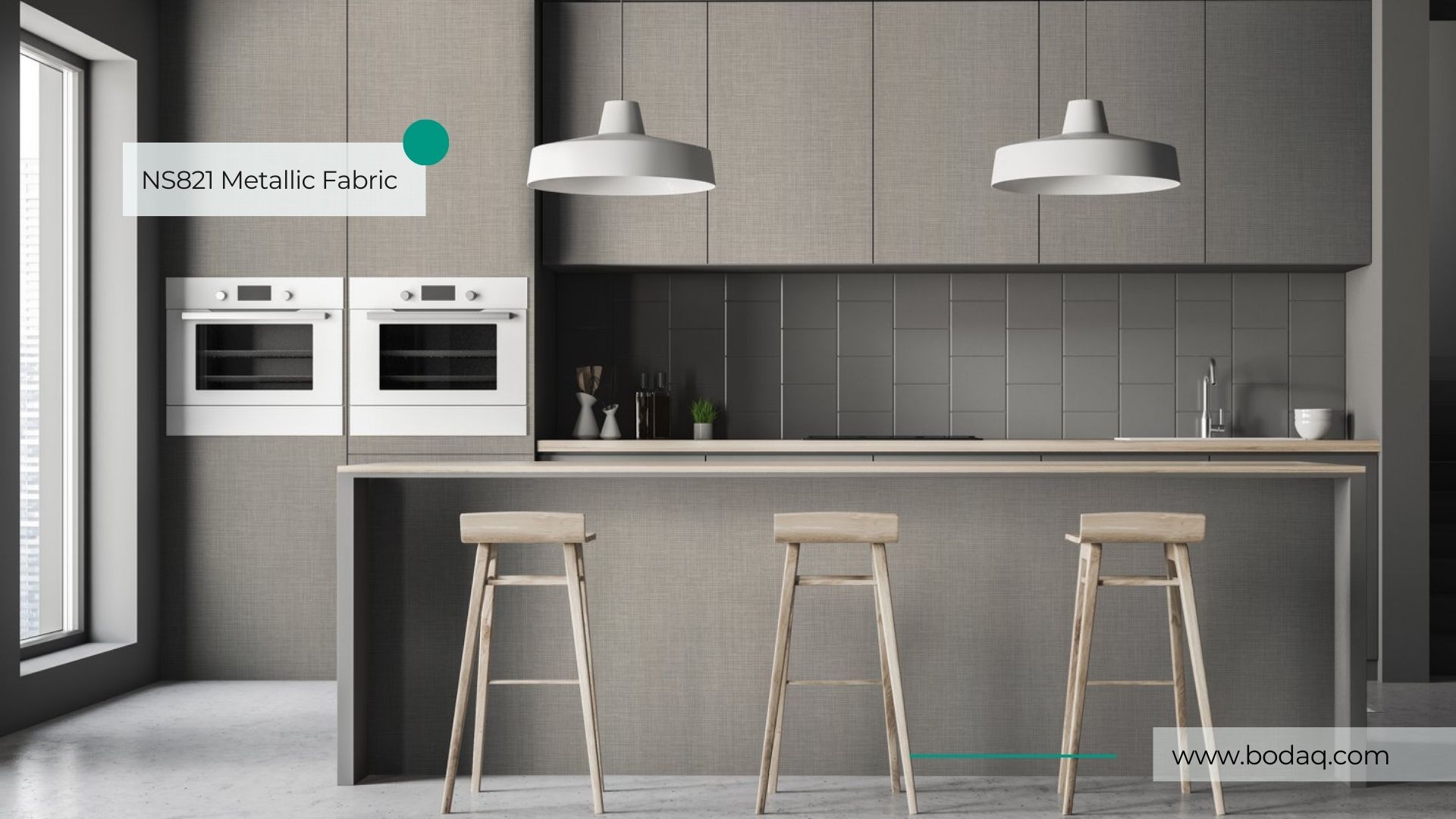 Kitchen cabinet fronts refaced with Bodaq woodgrain interior film
