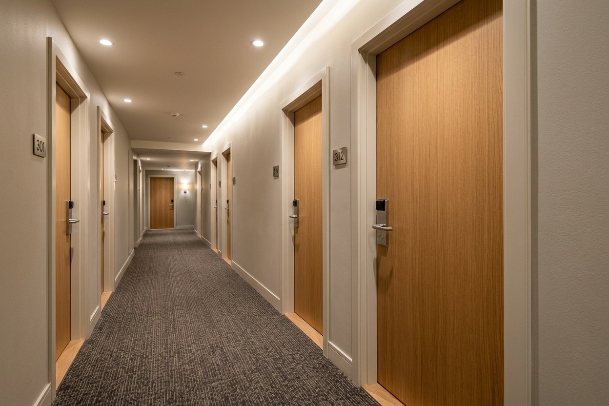 Hotel doors preset scene